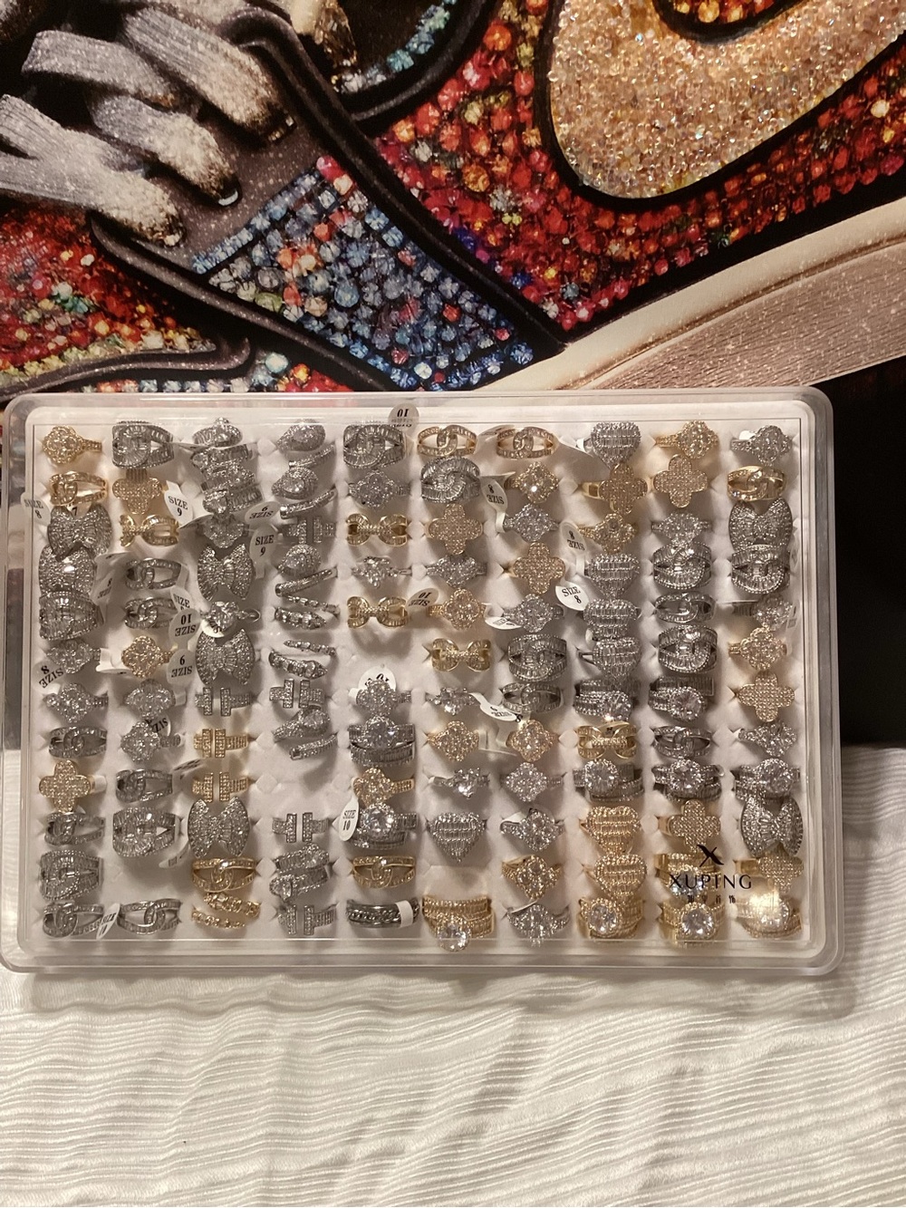 Assorted Pave Cocktail Rings - Gold & Silver Tones - Picture 3 of 6